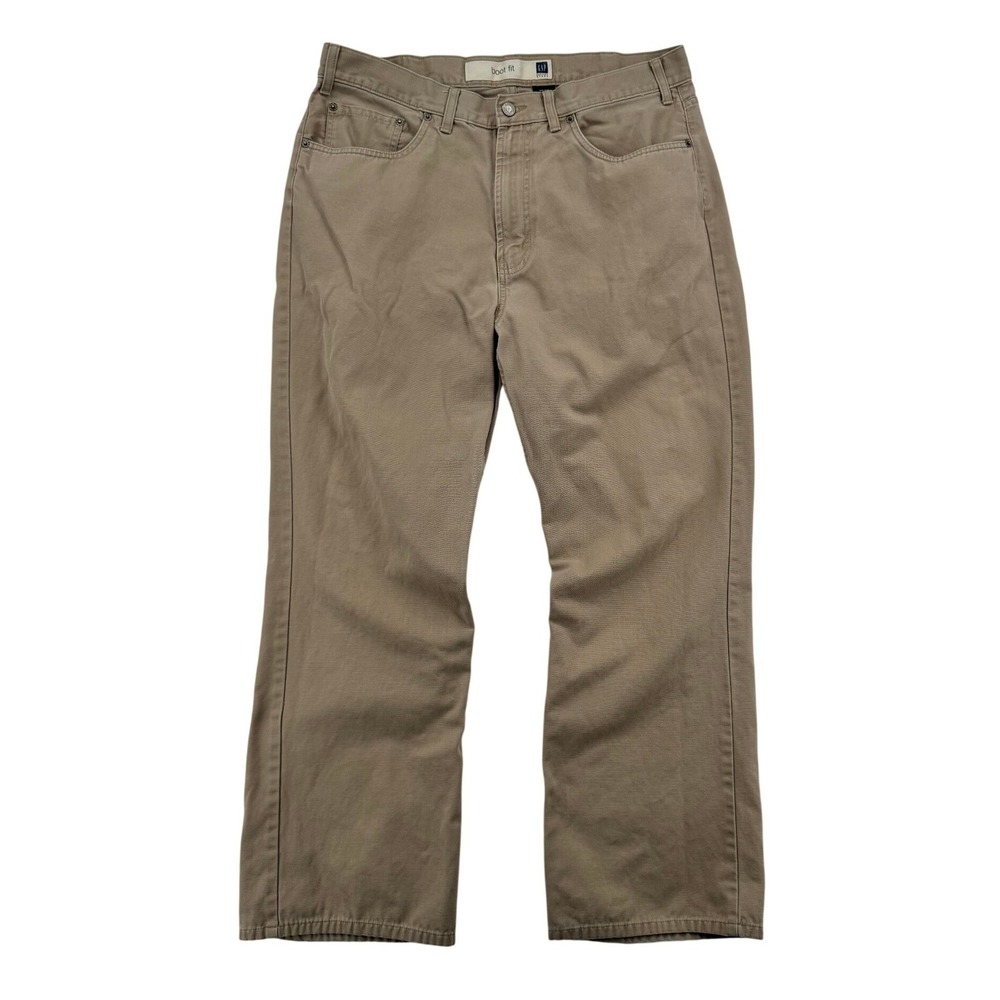 Gap Boot Fit Pants Mens 36x32 Khaki Tan Excellent Cotton Canvas Workwear